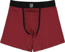 Load image into Gallery viewer, Front view of a crimson red packing boxer
