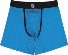 Load image into Gallery viewer, Front view of a blue packing boxer
